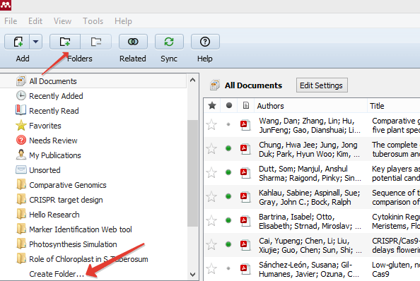 Create new folder in Mendeley Desktop - how to use mendeley