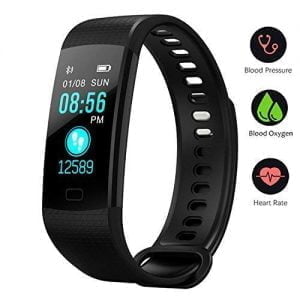BONNIEWAN Fitness Tracker with Heart Rate Color Screen Activity Tracker and Blood Pressure Monitor, IP67 Waterproof Sleep Monitor, Calorie Counter Pedometer 4 Sport Mode for Kids Women Men