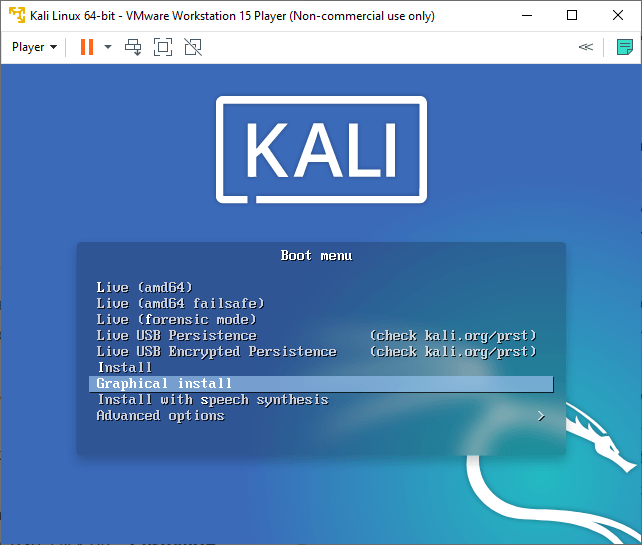 kali linux vmware