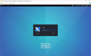 Kali Linux Login Screen